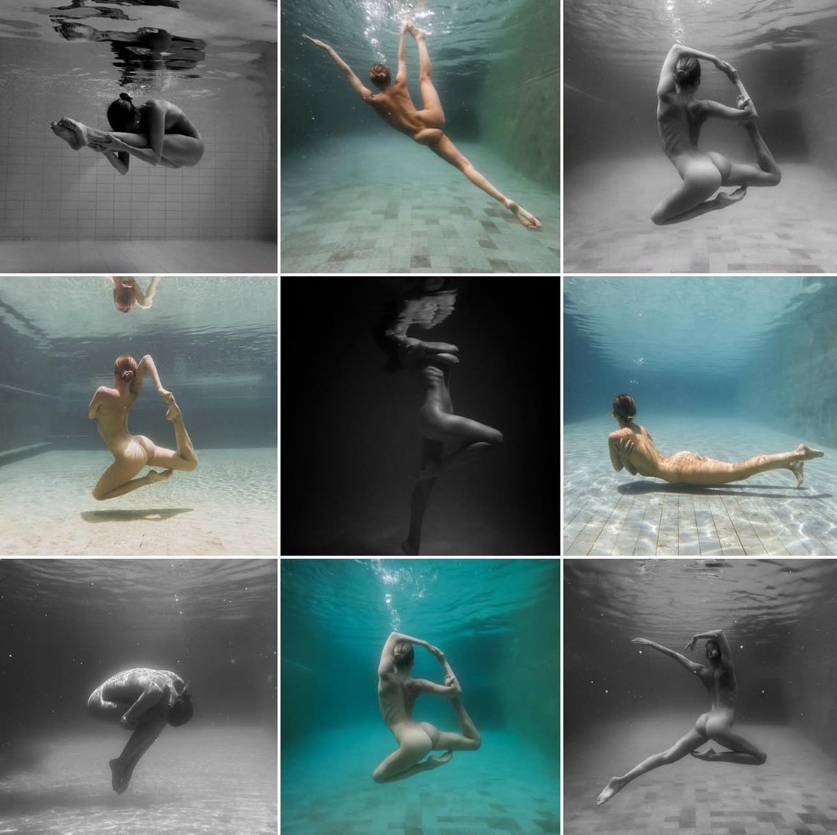 Gm. Underwater. 💙 Which one do you like the most? (1-top left and 9-bottom right) https://t.co/I0nFQ7w1TW