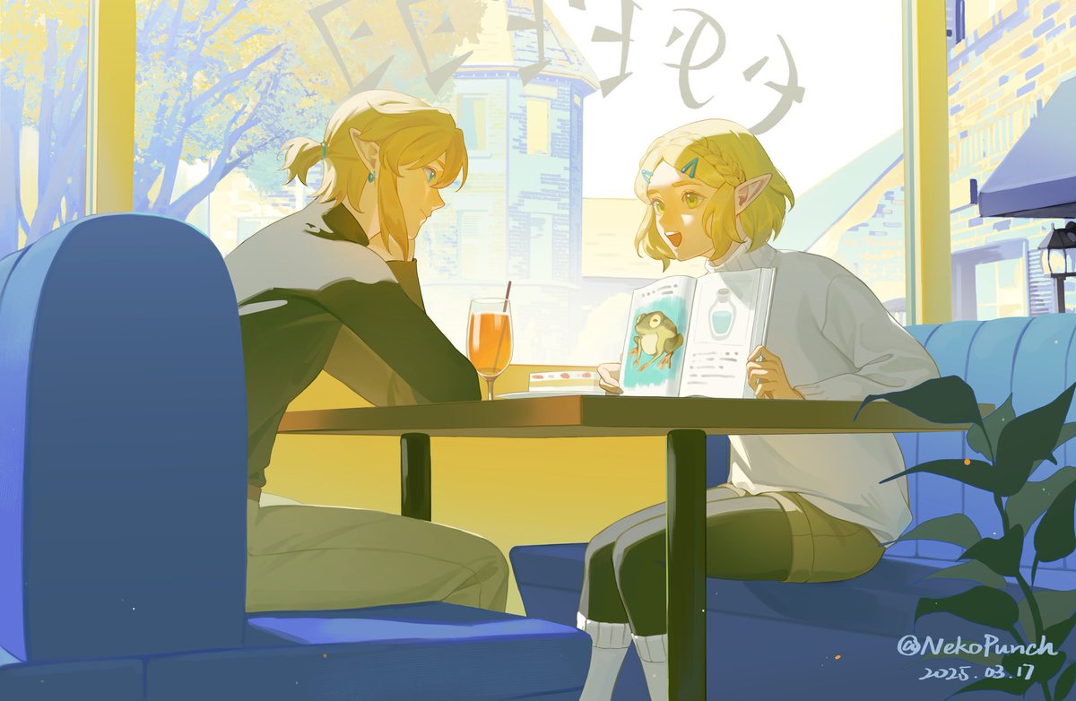 _NekoPunch__'s tweet photo. She talks. He listens. 
#zelink #zelda https://t.co/7p5ERLfIFR