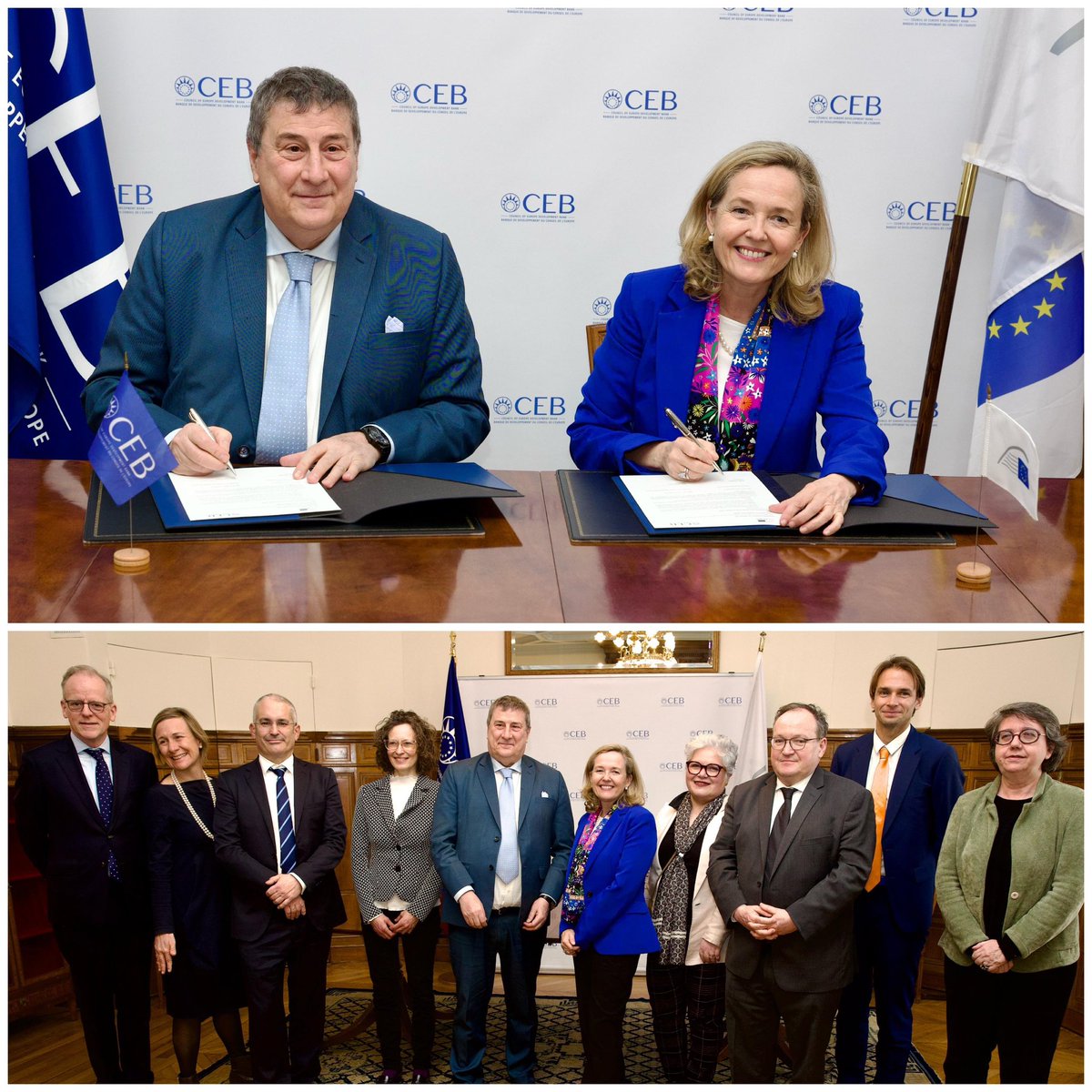 NadiaCalvino's tweet photo. Important @EIB 🤝🏼 @COEBankNews agreement to strengthen our #partnership and mutual reliance to co-finance projects that build stable and prosperous communities across Europe.

More than ever, we must join our forces to mobilise investment and amplify Europe’s voice in the world. https://t.co/7aUsWuOVyF