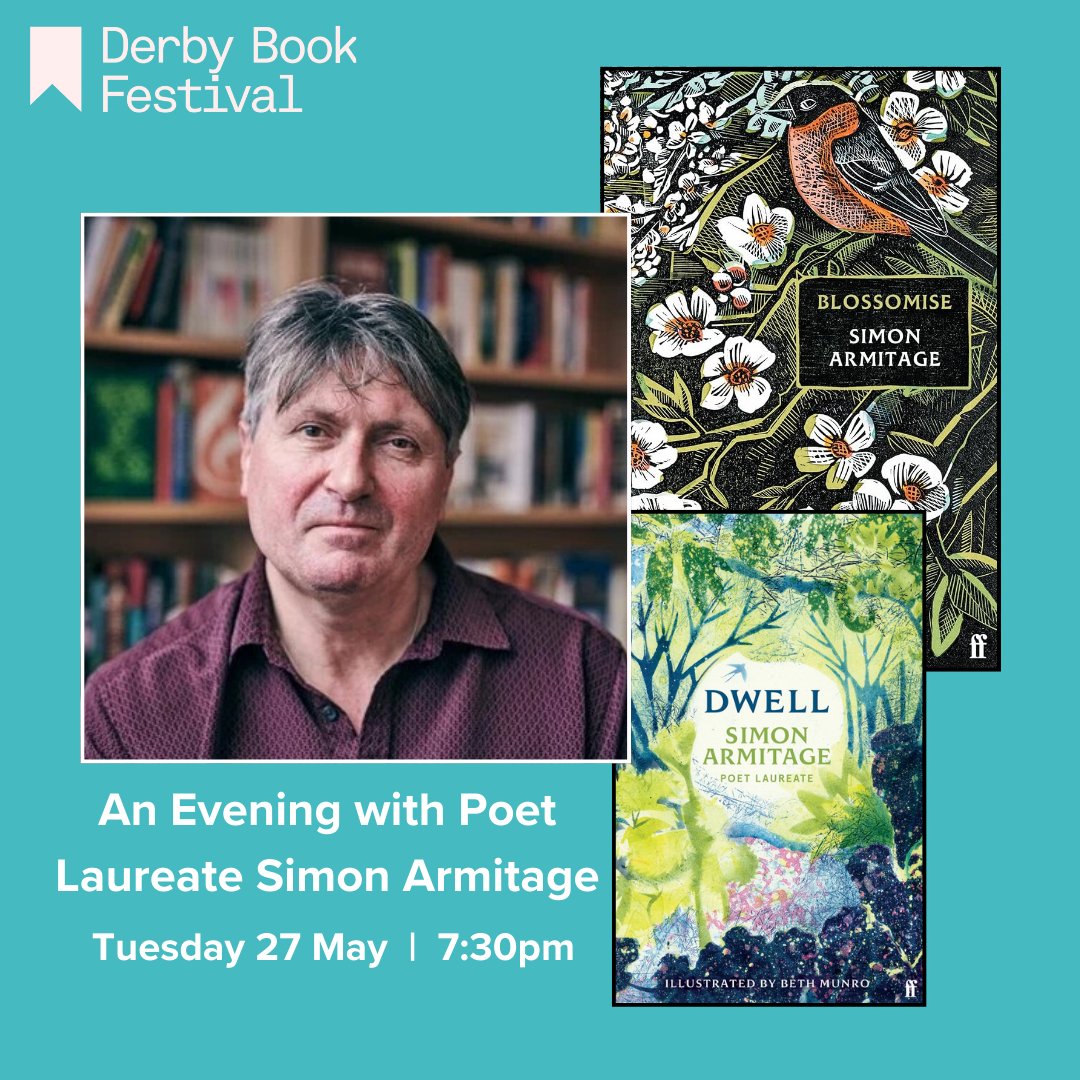 Derby Book Festival (@derbybookfest) on Twitter photo The UK Poet Laureate Simon Armitage returns to Derby Book Festival following his visit to our first Festival in 2015 🎉 He will be joining us on Tuesday 27th May at 7:30pm at <a href="/derbytheatre/">Derby Theatre</a>
Tickets are on sale now on Derby Theatre's website. Link for more details in our bio. The UK Poet Laureate Simon Armitage returns to Derby Book Festival following his visit to our first Festival in 2015 🎉 He will be joining us on Tuesday 27th May at 7:30pm at <a href="/derbytheatre/">Derby Theatre</a>
Tickets are on sale now on Derby Theatre's website. Link for more details in our bio.