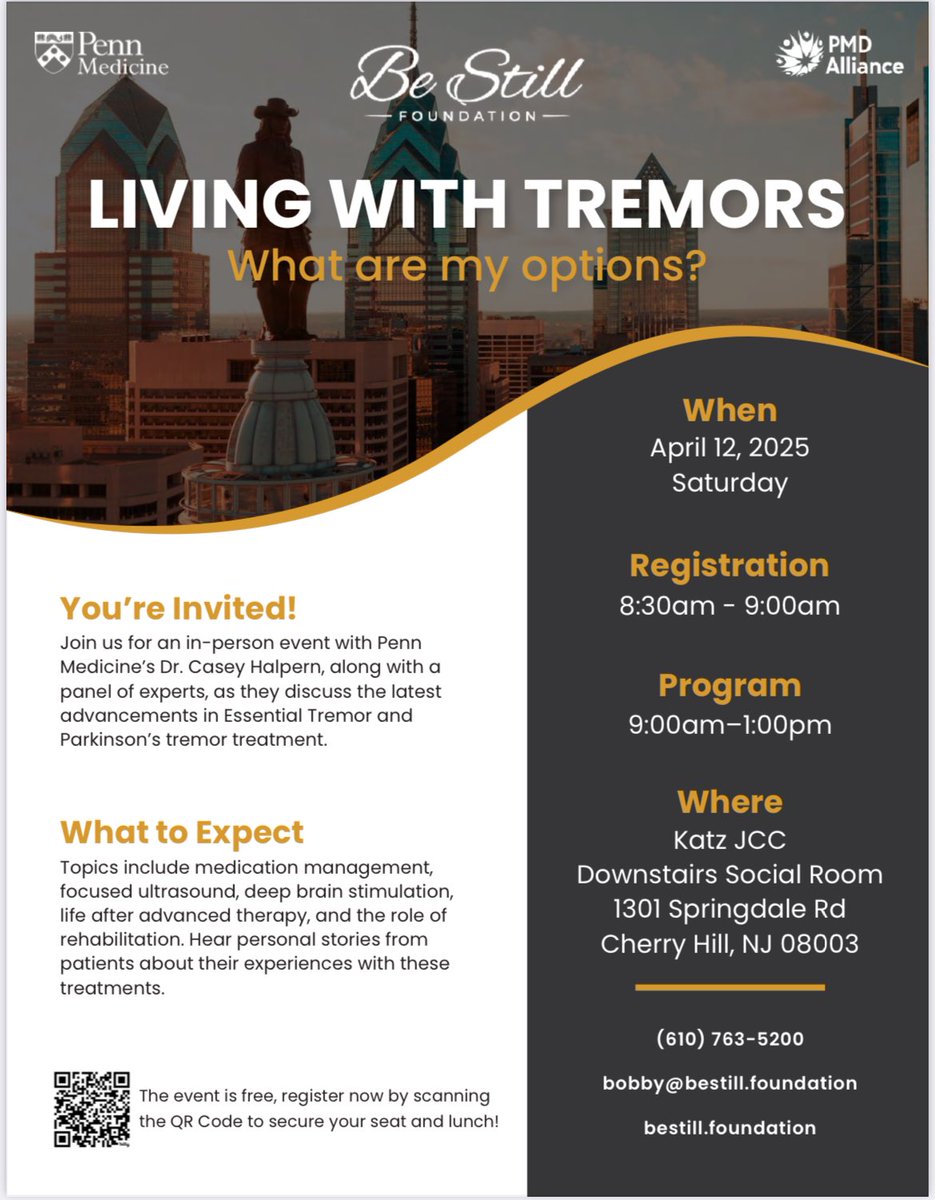 CaseyHalpern5's tweet image. Hope you can attend to learn a bit about what you can do to treat your tremor!
