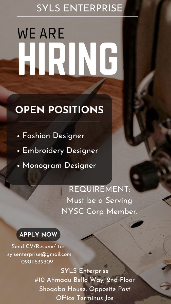 We Are Hiring #nysc #nyscplateau