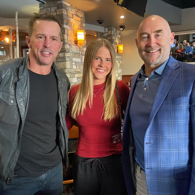 3 great athletes – pro soccer player Lexi Missimo flanked by Hall of Famers Mike Modano &amp; Ed Belfour.  Lexi shared the frame with 2 <a href="/DallasStars/">X - Dallas Stars</a> legends &amp; her Raising Her Game docuseries shares a platform w/the <a href="/NHL/">NHL</a> club. You can stream both free on @VictoryPlusTV.#RaisingHerGame