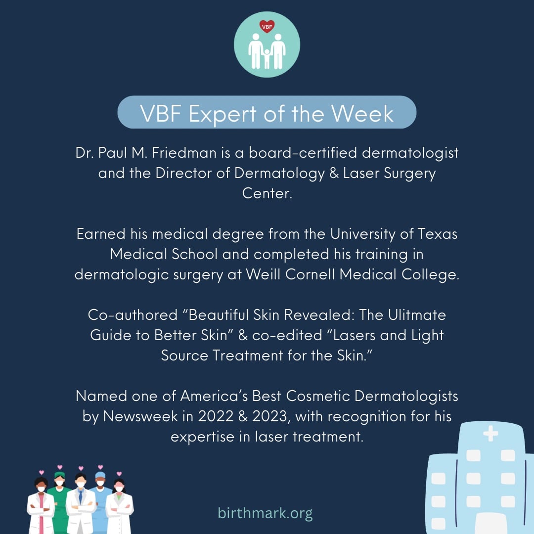 VBirthmarks's tweet photo. Presenting our #VBF Expert of the Week!

Dr. Paul Friedman

Contact or read more about this Expert by visiting one of the links below:
https://t.co/sMlxLjZYuY

#ExpertOfTheWeek #VBFExperts #ExpertAdvice #VascularBirthmarksFoundation #LaserExpert #VascularAnomalies https://t.co/mmQ582iTPh