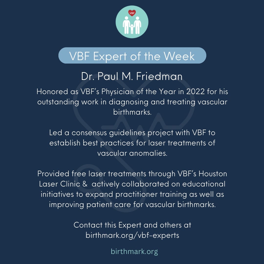 VBirthmarks's tweet photo. Presenting our #VBF Expert of the Week!

Dr. Paul Friedman

Contact or read more about this Expert by visiting one of the links below:
https://t.co/sMlxLjZYuY

#ExpertOfTheWeek #VBFExperts #ExpertAdvice #VascularBirthmarksFoundation #LaserExpert #VascularAnomalies https://t.co/mmQ582iTPh
