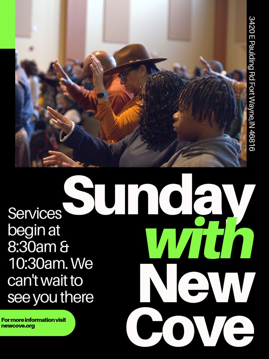 NewCoveFW's tweet photo. Start your Sunday with purpose at New Cove! Two powerful services at 8:30 AM &amp; 10:30 AM—come ready to connect, worship, and grow. #NewCoveExperience https://t.co/kT2JKrHurR