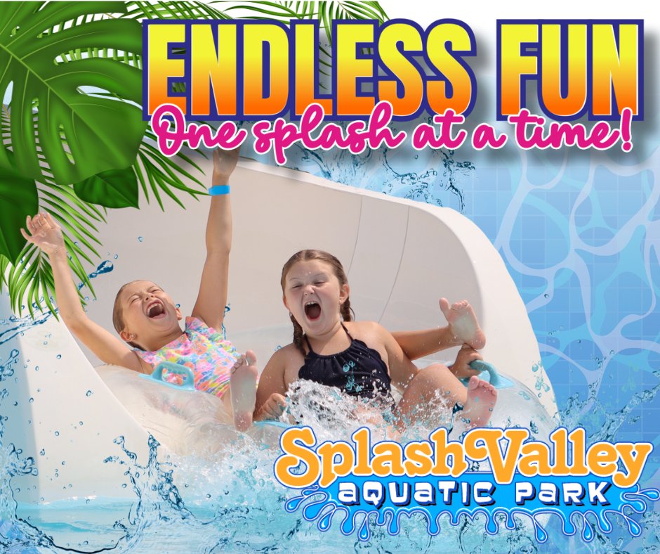 Dive into summer at Kankakee's ultimate swimming destination, Splash Valley Aquatic Park, opening for the season on May 24th! Don’t miss out on the fun—grab your season passes online now at splashvalley.com and enjoy a summer filled with splashes, slides, and smiles!