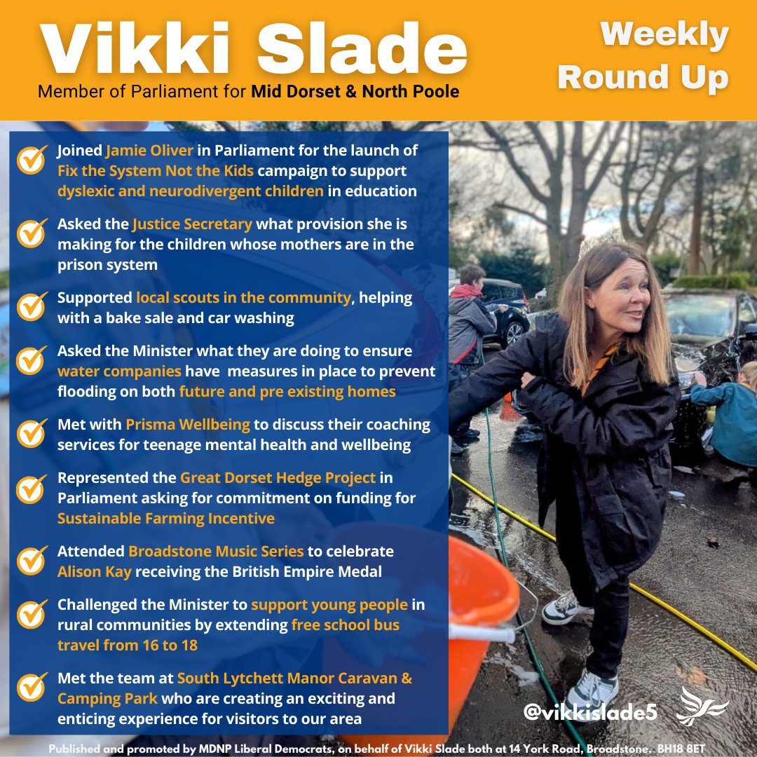 VikkiSlade72's tweet image. A round up of some of my activities in Parliament and across my constituency of Mid Dorset & North Poole.