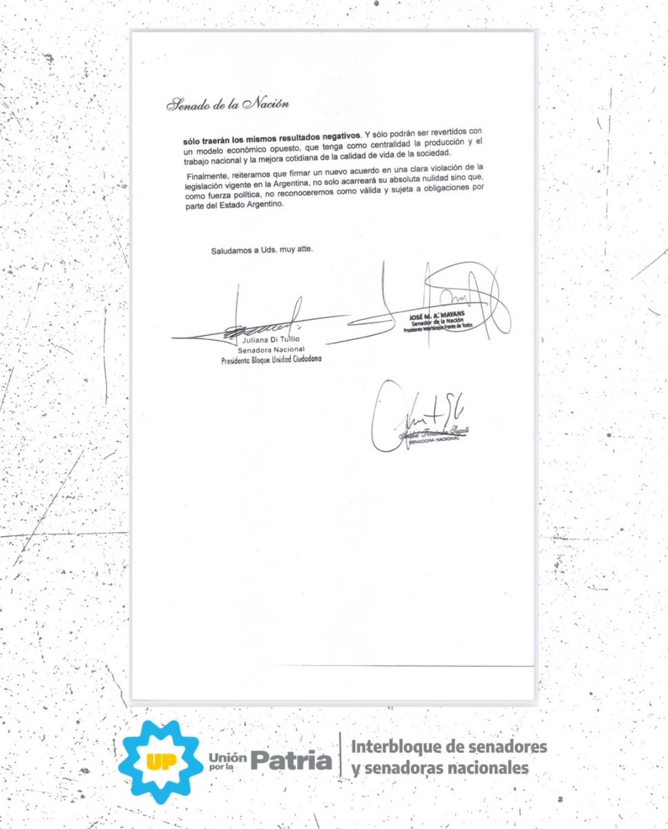 📄•Presentamos esta carta ante el FMI expresando nuestro rechazo al DNU 179/25 del presidente Javier Milei, por autorizarse a sí mismo un nuevo endeudamiento con ese organismo sin pasar por el Congreso Nacional, violando lo que determinan la Constitución Nacional y la Ley 27.612