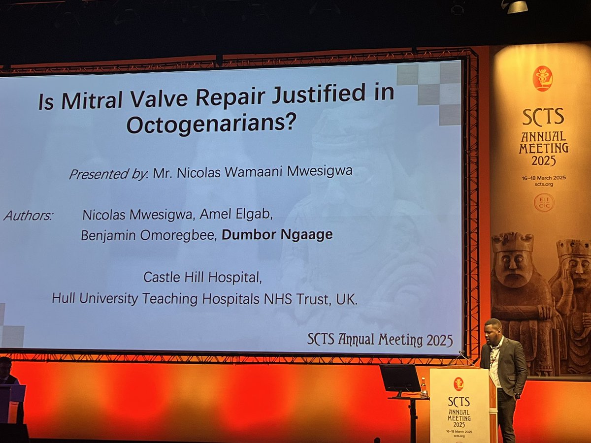 Nicolas did an excellent job presenting our data at the SCTS. Well received and thought provoking <a href="/HUTHLKS/">Hull NHS Library & Knowledge Services</a> <a href="/HullHospitals/">Hull University Teaching Hospitals NHS Trust</a> <a href="/bennygx007/">Ben Omoregbee FRCS(CTh)</a> <a href="/NicolasMwesigwa/">NiKo M.d</a>