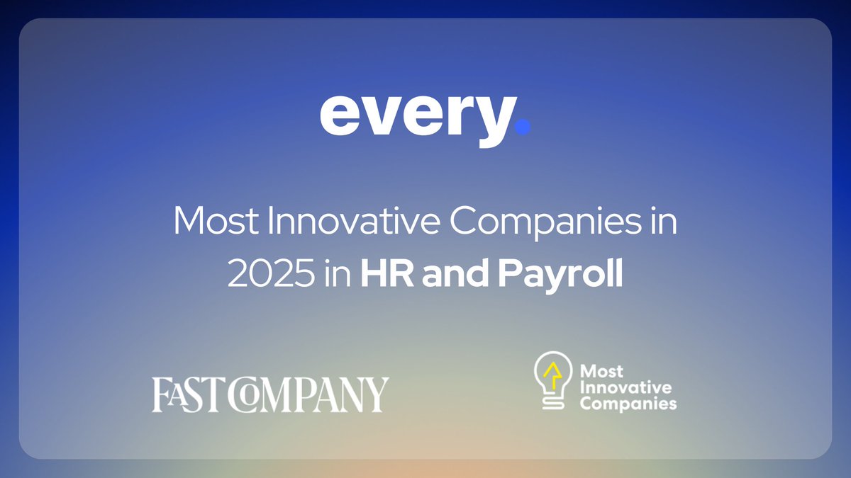 Every Inc. (@everybanking) on Twitter photo We are honored that Every has been named to <a href="/FastCompany/">Fast Company</a>’s Most Innovative Companies of 2025 for our platform that handles everything back-office for tech founders in one place. Incorporation, Banking, Payroll, Taxes & more.
More on #FCMostInnovative: tinyurl.com/djy937ec We are honored that Every has been named to <a href="/FastCompany/">Fast Company</a>’s Most Innovative Companies of 2025 for our platform that handles everything back-office for tech founders in one place. Incorporation, Banking, Payroll, Taxes & more.
More on #FCMostInnovative: tinyurl.com/djy937ec