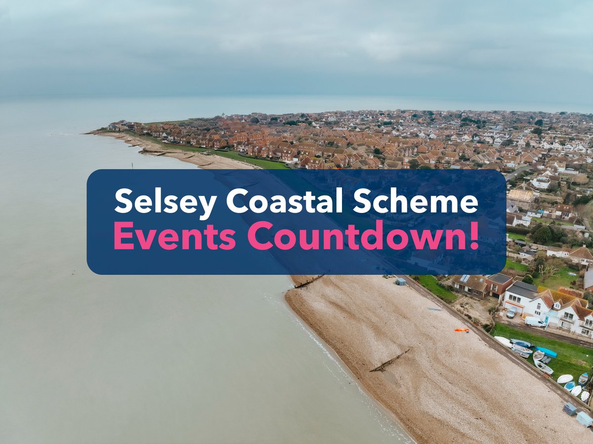 5 weeks until our first event 🗓️
Join us in April to discuss the future of Selsey’s sea defences.

🗓️ Thu 24 April (10-2pm)
🗓️ Fri 2 April (2-7pm)
🗓️ Sa 26 April (10-2pm)

📍 The Selsey Centre, PO20 0SE

Sign up to the Selsey Newsletter here: bit.ly/3fOhAFi