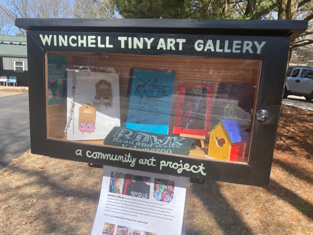 ReadWriteKzoo's tweet image. This March, don’t miss our special installation in the Tiny Little Art Gallery series by Katie Boertman! Stop by 3214 Winchell Ave in the Winchell Neighborhood to check it out!