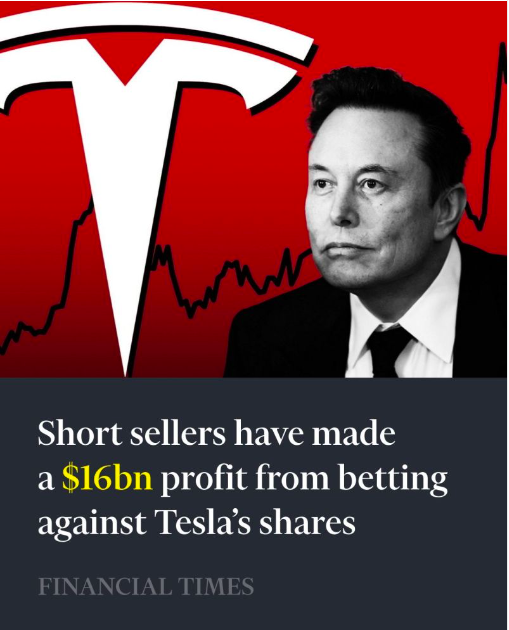 The value of <a href="/elonmusk/">gorklon rust</a>'s   electric car company has halved over the past three months.

#Hedgefund  #short sellers have made $16.2bn betting against $TSLA shares as the value of the electric car company has halved over the past three months.

Traders positioned to make money from
