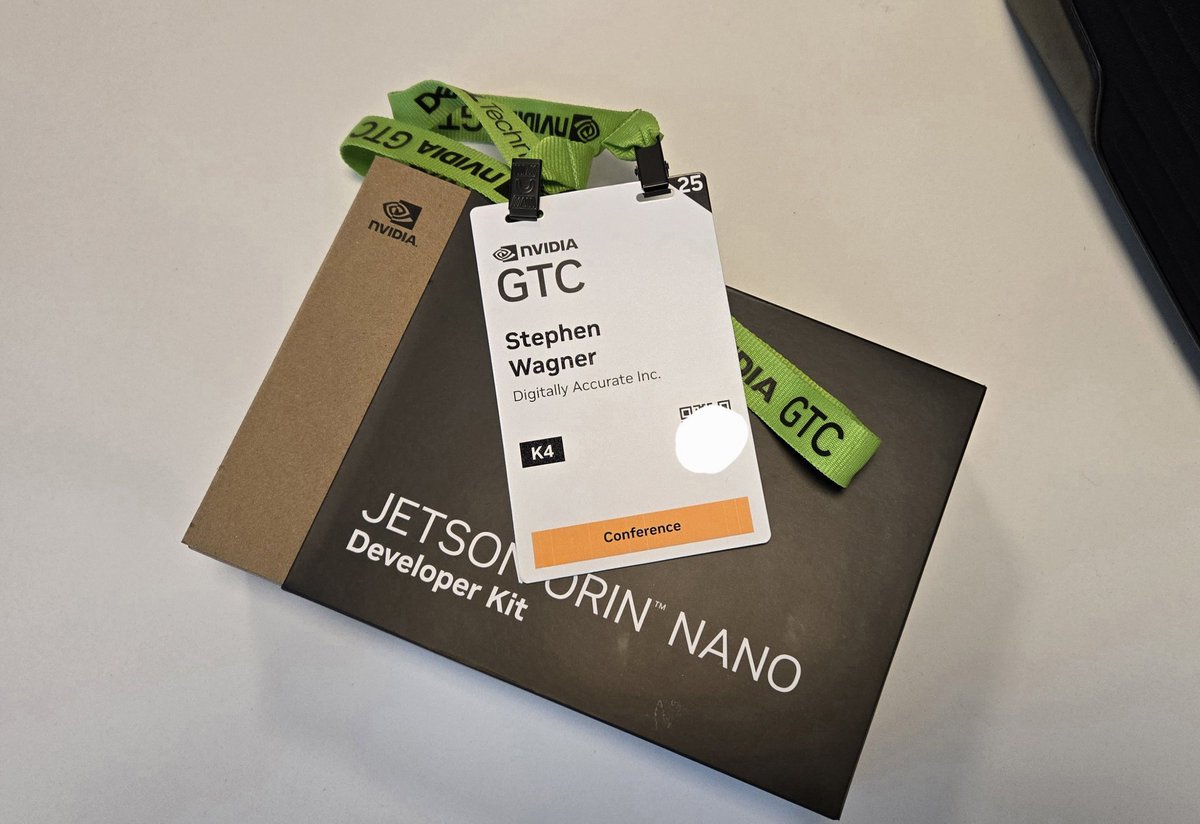 Having a blast at <a href="/nvidia/">NVIDIA</a> #GTC25! Even picked up a Jetson Orin Nano Devkit for my father! #SonOfTheYearAward 😎

<a href="/NVIDIAGTC/">NVIDIA GTC</a> 2025