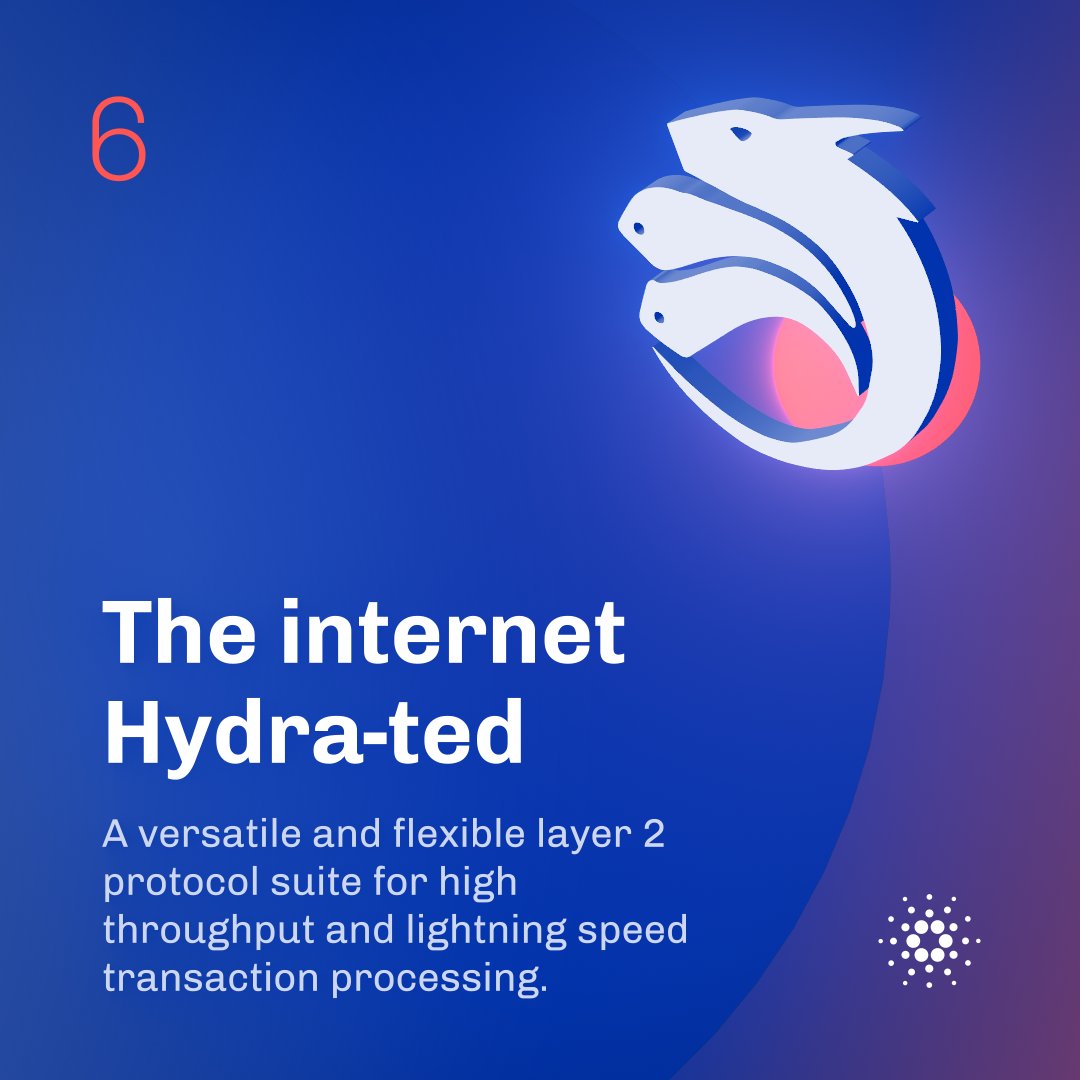 IOGroup's tweet photo. The Internet Hydra-ted is the sixth of the Cardano Vision’s nine areas of focus. Hydra significantly enhances Cardano’s off-chain scalability by enabling faster transaction processing with lower fees and reduced latency, making it ideal for high-throughput applications such as gaming and supply chains. 

Want to know more? Read the Cardano Vision and get involved: https://t.co/nObD4fnFNr