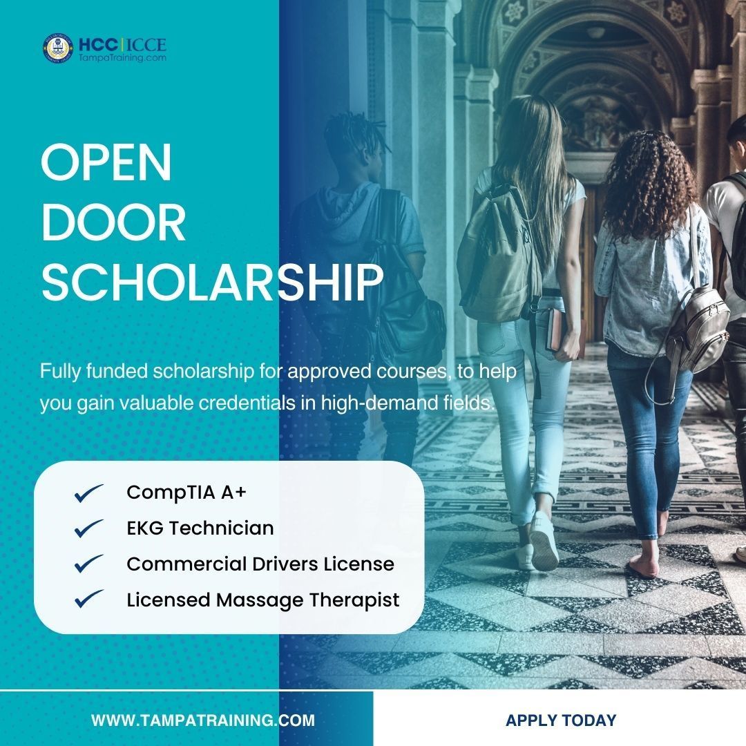 🚪✨ The Open Door Scholarship Program 2024-2025 is here to help you unlock your future! Funded by the Florida Department of Education, this program supports students pursuing short-term and technical education credentialing courses.