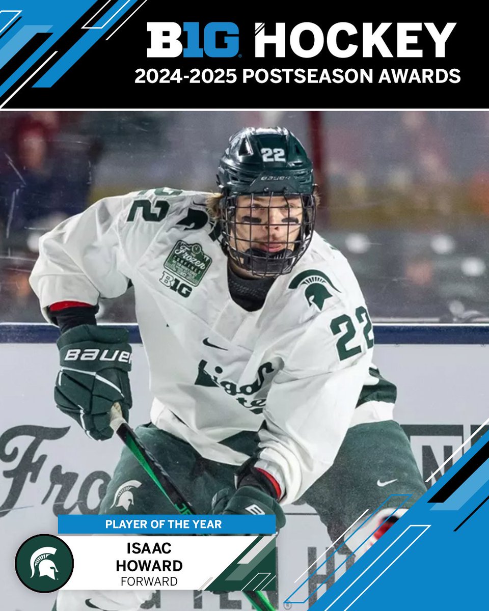 ᴘʟᴀʏᴇʀ ᴏꜰ ᴛʜᴇ ʏᴇᴀʀ 

🏆 Isaac Howard

#B1GHockey x <a href="/MSU_Hockey/">Michigan State Hockey</a>
