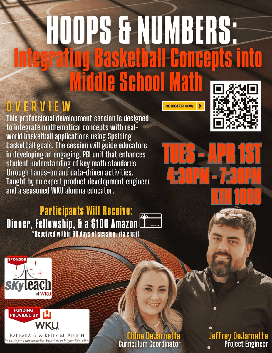 SKyTeach (@skyteach_wku) on Twitter photo Pre & Inservice STEM Educators: You won't want to miss this Math Workshop taught by Chloe & Jeffrey DeJarnette on April 1st!
Register Here: forms.gle/ZjpVPKo8JeXooF…
<a href="/wkuogden/">WKU Ogden College</a> <a href="/WKUCEBS/">WKU CEBS</a> <a href="/wku/">Western Kentucky University</a> Pre & Inservice STEM Educators: You won't want to miss this Math Workshop taught by Chloe & Jeffrey DeJarnette on April 1st!
Register Here: forms.gle/ZjpVPKo8JeXooF…
<a href="/wkuogden/">WKU Ogden College</a> <a href="/WKUCEBS/">WKU CEBS</a> <a href="/wku/">Western Kentucky University</a>