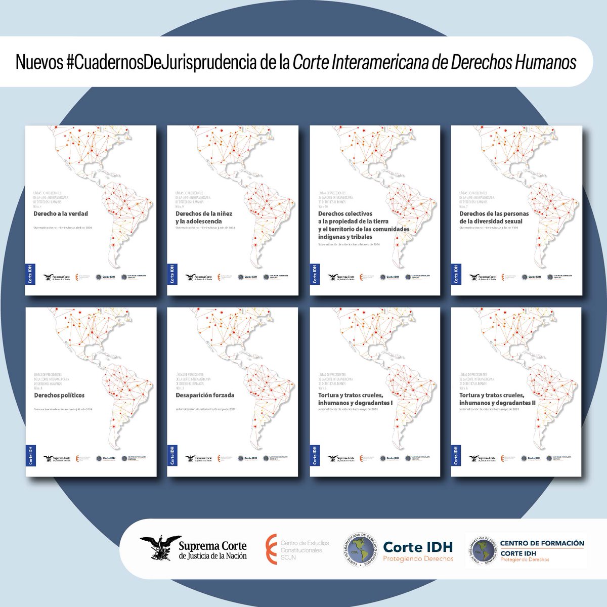 En colaboración con la <a href="/CorteIDH/">Corte Interamericana de Derechos Humanos</a> hemos puesto en marcha un proyecto para el desarrollo de líneas de precedentes interamericanos que permita impulsar su aplicación en México. Aquí puedes consultar los nuevos #CuadernosDeJurisprudencia de esta serie 👇

sitios.scjn.gob.mx/cec/lineas-pre…