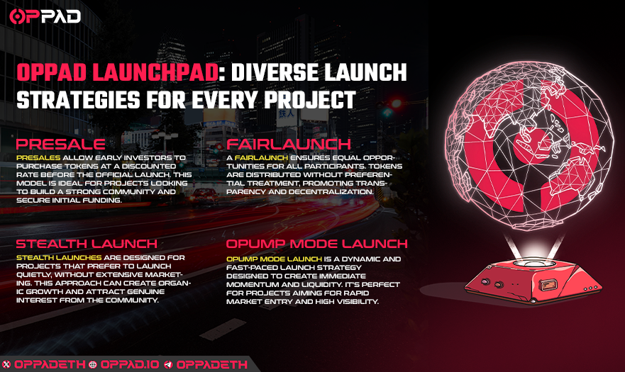 OPPADETH's tweet photo. ⭕OPPAD Launchpad: Diverse Launch Strategies for Every Project

At OPPAD, we offer a variety of launch models to suit the unique needs of every blockchain project. Whether you're aiming for early funding, community fairness, or rapid market entry, we’ve got you covered.

🌐 Explore our launch options: https://t.co/1NDJbl1K74

#OPPAD #Launchpad #Crypto #DeFi #Blockchain #Web3 #Presale #FairLaunch #StealthLaunch #OPumpMode #TokenSale