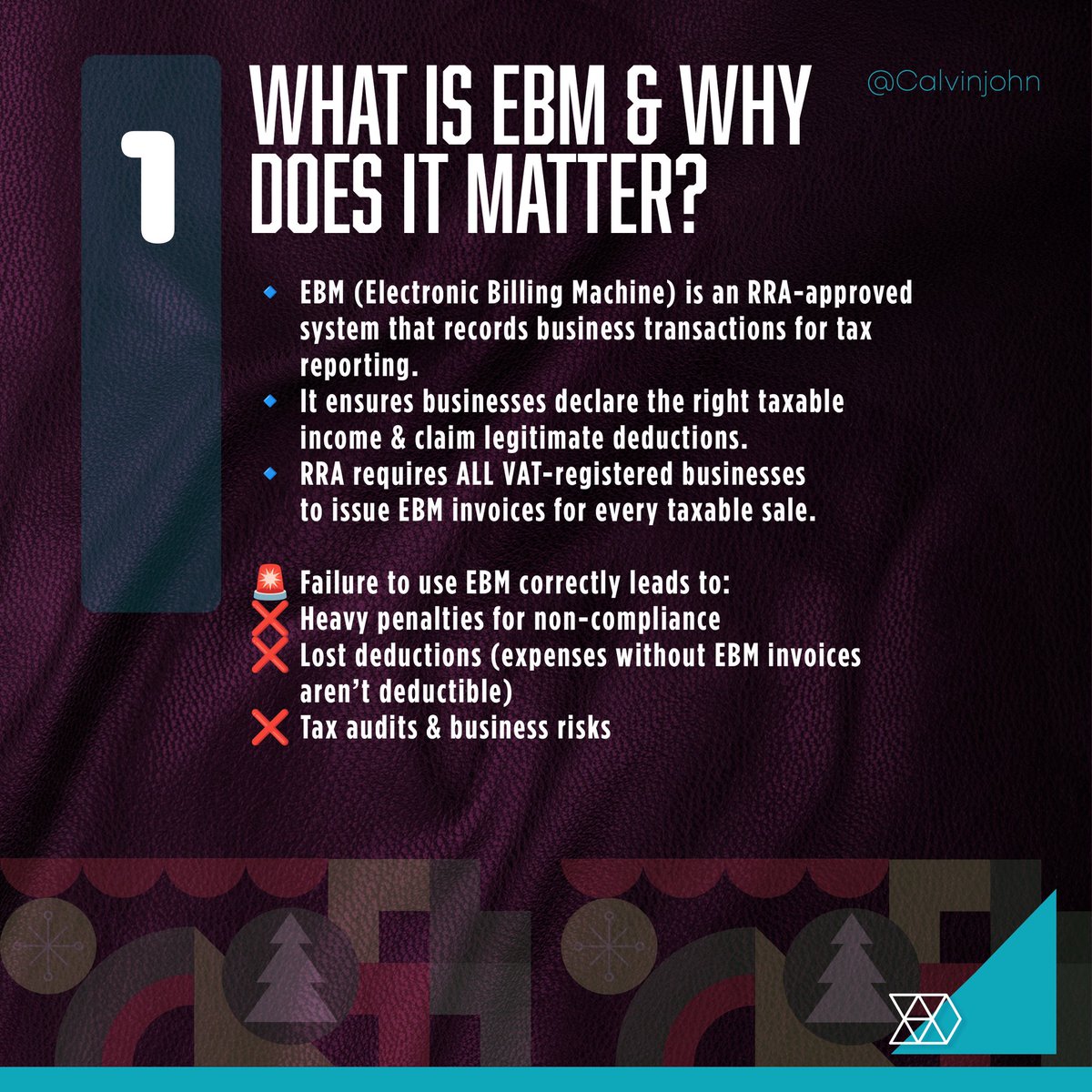 Calvinofficia's tweet image. CIT ALERT: EBM Mistakes That Could Cost You! 🚨

No EBM invoice = No deduction! Businesses lose millions in tax savings by failing to issue/request EBM invoices. Avoid penalties &amp;amp; save money!

#TAXAUDITFORCSCMA #RwandaTax #TaxSmart #TaxPayers