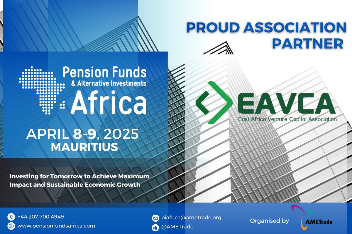 <a href="/EAVCA/">EAVCA</a>  at #PIAfrica2025 (Mauritius, Apr 8-9)! 🤝 "Alternative Investment Pathways to Growth" session. Discussing VC/PE impact on East Africa's future. Join us! [Link] #EAVCA #InvestAfrica #EconomicGrowth
