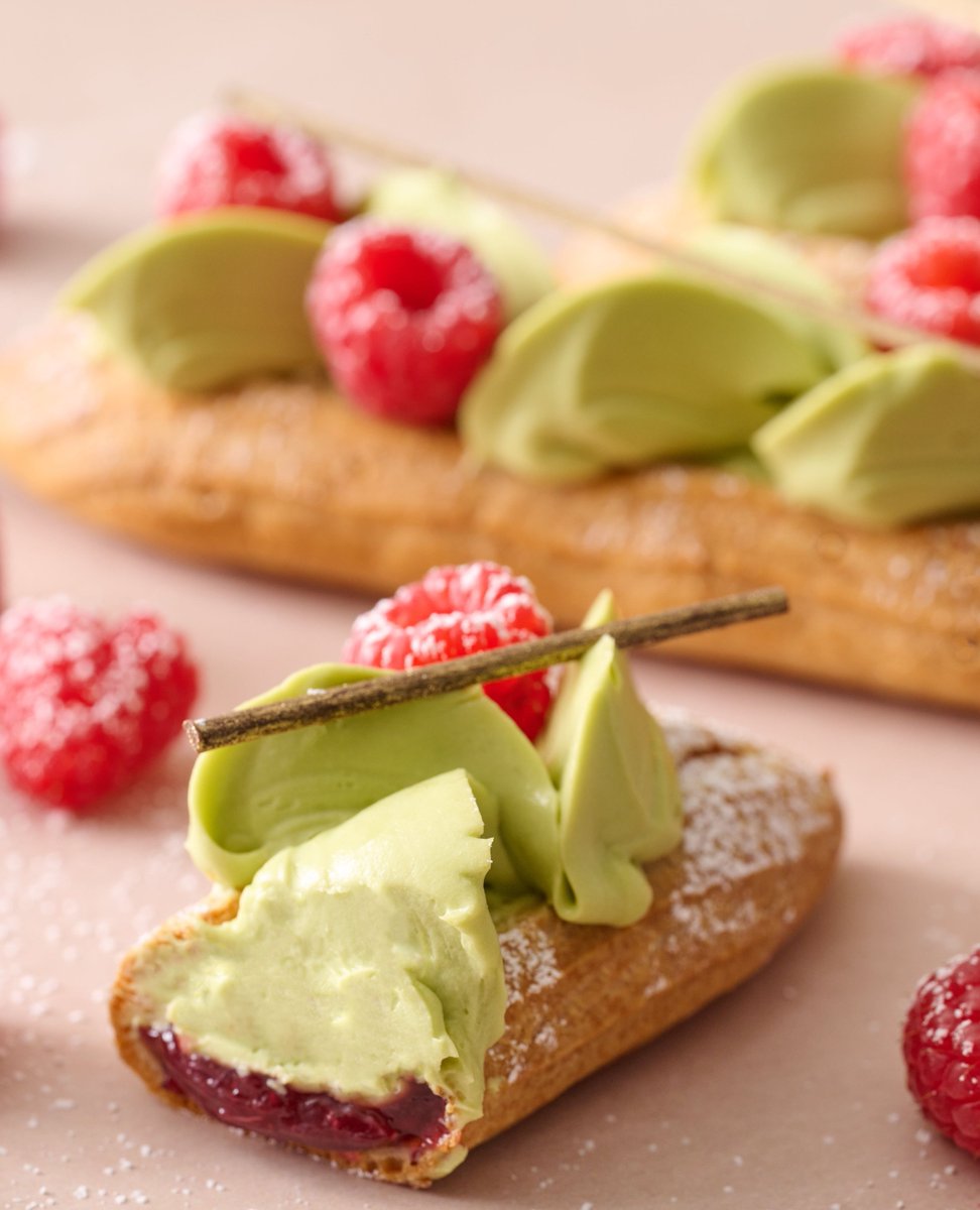 🌟 Exciting news, sweet lovers! 🌟 Our fan-favorite Raspberry Matcha Éclair is BACK! 🍵❤️