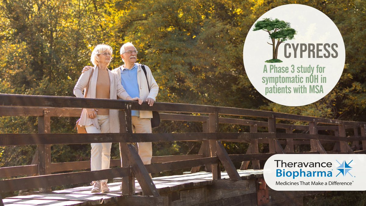 Theravance Biopharma (@theravancebio) on Twitter photo Theravance is actively recruiting for the Phase 3 CYPRESS clinical trial evaluating the efficacy and safety of a once-daily investigational drug with the goal of symptom relief in people with nOH and MSA. Contact us at cypress@theravance.com or call +1-855-633-8479 for more info. Theravance is actively recruiting for the Phase 3 CYPRESS clinical trial evaluating the efficacy and safety of a once-daily investigational drug with the goal of symptom relief in people with nOH and MSA. Contact us at cypress@theravance.com or call +1-855-633-8479 for more info.