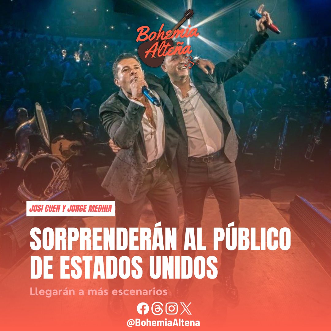 BohemiaAltena's tweet photo. Josi Cuen y @j_medina37 sorprenderán al público de Estados Unidos

El dúo del momento, Josi Cuen y Jorge Medina, sorprendieron hace unos días debido a que subieron un video donde dieron un adelanto. 

Los detalles: https://t.co/8lrx678JNY https://t.co/LHFUijk6k6