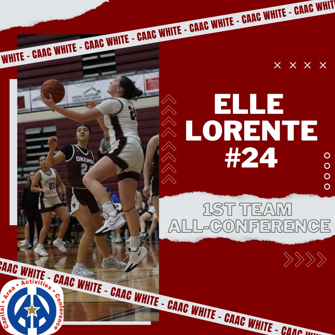eatonrapidsgbb's tweet photo. 1st team all-conference in the CAAC white! @ElleLorente is coming y'all. Time to have a big summer! @MIpremierbball https://t.co/cbjkrXgGey