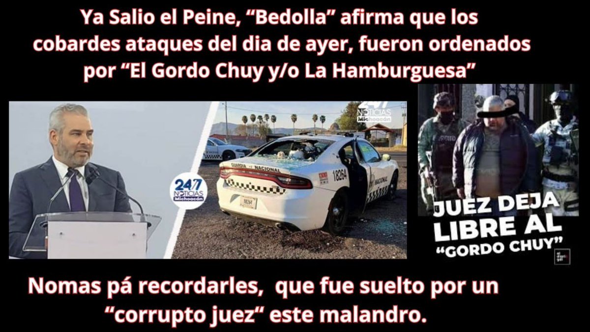 Ahora que el juez que libero a "El Gordo Chuy" que se haga responsable de todos sus delitos, a ver si así dejan de soltar malandros.