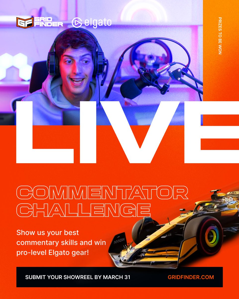 The Elgato Commentator Challenge IS BACK!

The mic is live again—sim racing’s ultimate commentary showdown returns! Whether you’re a veteran behind the mic or a rising star, it’s time to step up, unleash your skills, and compete for epic Elgato gear.

How to Join the Action: