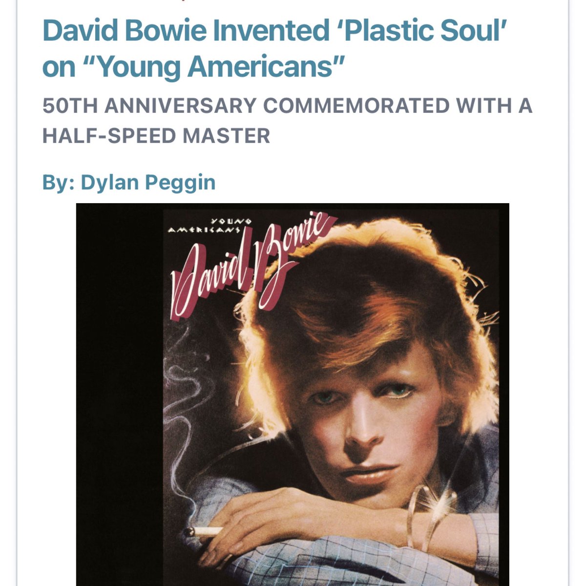 The Record Spinner (@record_spinner) on Twitter photo My review of the David Bowie - Young Americans 50th anniversary half speed master pressing is up on <a href="/tracking_angle/">Tracking Angle</a> . Give it a read!
#davidbowie #youngamericans #50thanniversary #halfspeedmaster #trackingangle
trackingangle.com/music/david-bo… My review of the David Bowie - Young Americans 50th anniversary half speed master pressing is up on <a href="/tracking_angle/">Tracking Angle</a> . Give it a read!
#davidbowie #youngamericans #50thanniversary #halfspeedmaster #trackingangle
trackingangle.com/music/david-bo…