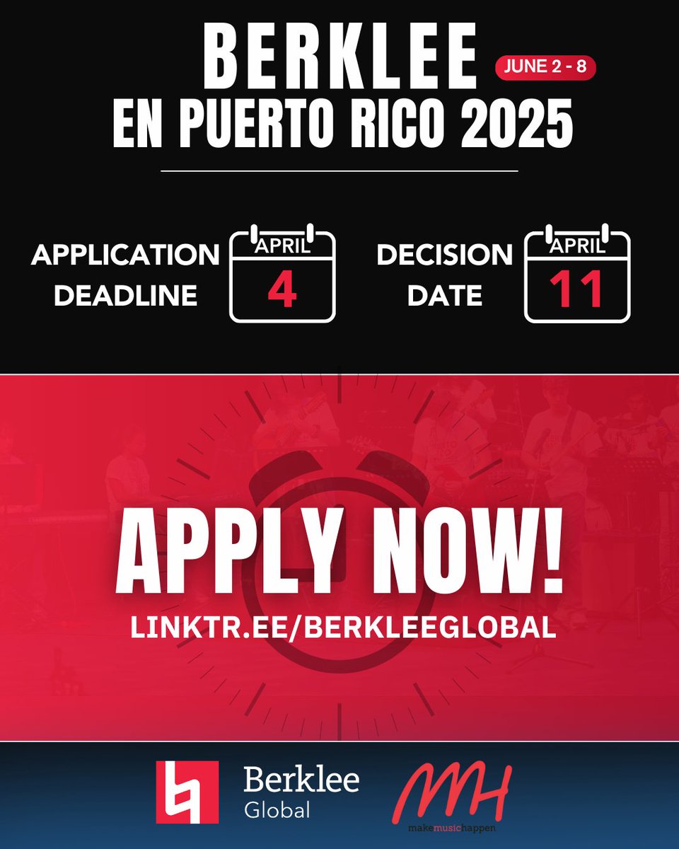 Get to know our world-renowned team of faculty that we are bringing to Puerto Rico! 🇵🇷 This unique experience offers aspiring musicians the chance to learn from Berklee faculty, and engage in immersive classes Don’t miss this opportunity! - APPLY NOW🔗 shorturl.at/cwL2p
