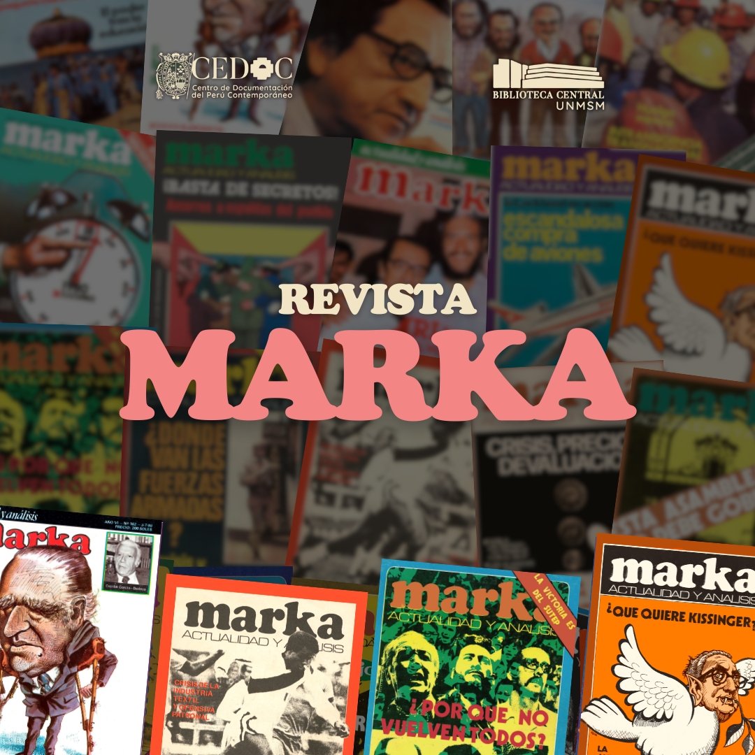cedoc_unmsm's tweet image. 📣[YA DISPONIBLE LA NUEVA REVISTA MARKA]

🖥️Visita la revista Marka en: cedoc.sisbib.unmsm.edu.pe/biblioteca-dig…

🔴 Síguenos en nuestras redes sociales para estar a tanto de más publicaciones del siglo XX peruano.