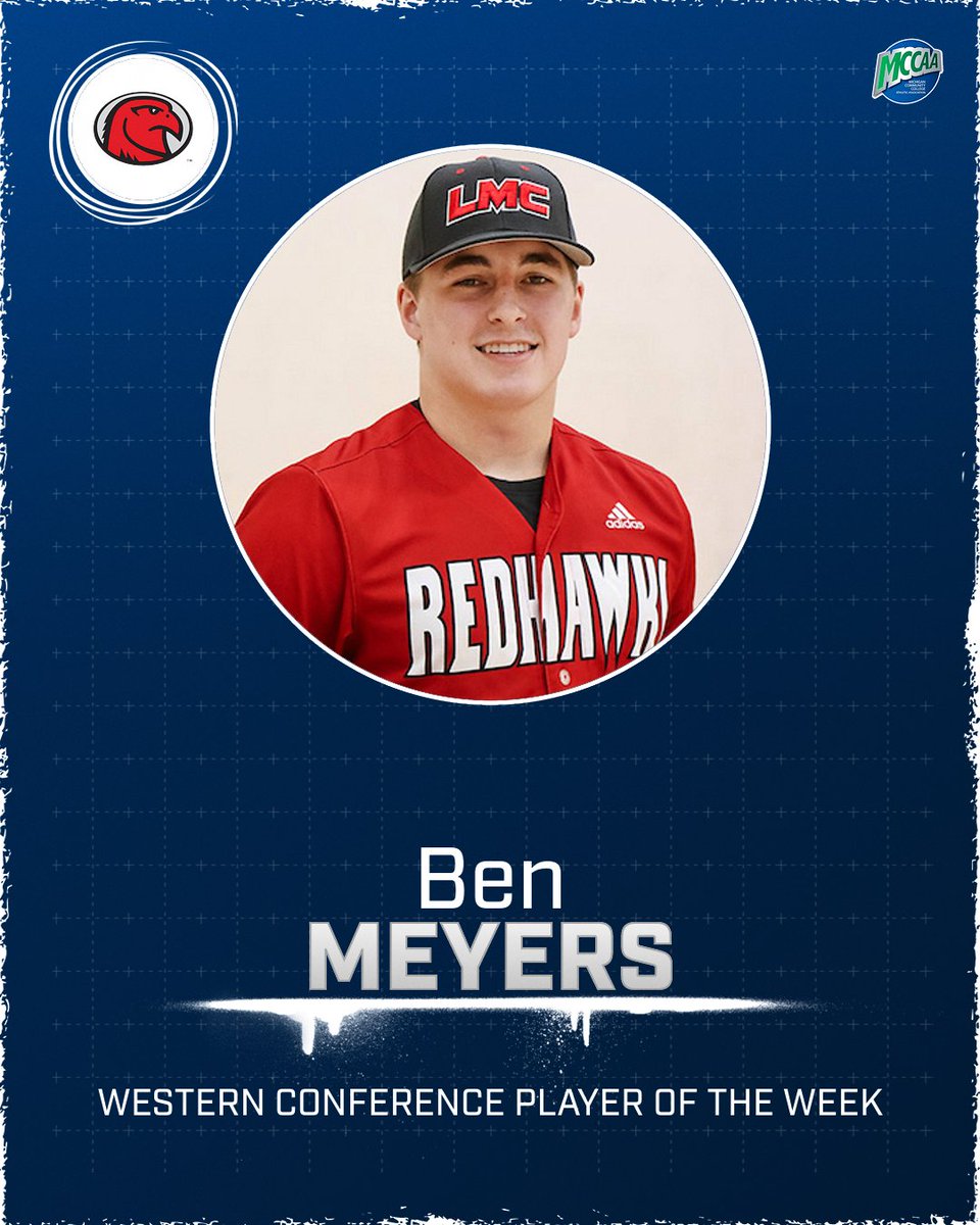 MCCAA (@mccaa1926) on Twitter photo Massive Week at the Dish 👀
<a href="/RedHawksBaseba1/">Red Hawks Baseball</a> FR C/OF Ben Meyers takes home Western Conference Player of the Week honors after hitting four home runs and a triple while driving in 11 runs on the week! Meyers also slashed .471/.609/1.294 as part of an impressive six game stretch! Massive Week at the Dish 👀
<a href="/RedHawksBaseba1/">Red Hawks Baseball</a> FR C/OF Ben Meyers takes home Western Conference Player of the Week honors after hitting four home runs and a triple while driving in 11 runs on the week! Meyers also slashed .471/.609/1.294 as part of an impressive six game stretch!