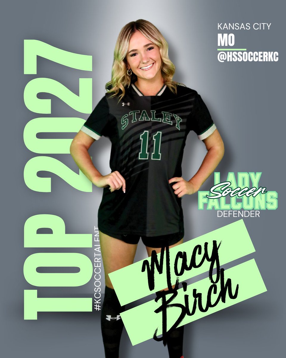 Staley Girls Soccer Fans (@staleysoccerfan) on Twitter photo Congratulations to our Sophomore Macy Birch on her <a href="/HSSoccerKC/">SoccerKC</a> recognition of Top 20 Class of 2027 Player in Missouri - KC! We are proud of you! Can't wait to watch you play this season!
<a href="/Macybirch08/">Macy Birch</a>
DEF
<a href="/unionkcGA/">Union KC Girl’s Academy</a>
<a href="/SHSFalcons/">Staley High School</a> <a href="/staleysoccer/">Staley HS Soccer</a> <a href="/N2SportsStaley/">N2Sports Staley</a> Congratulations to our Sophomore Macy Birch on her <a href="/HSSoccerKC/">SoccerKC</a> recognition of Top 20 Class of 2027 Player in Missouri - KC! We are proud of you! Can't wait to watch you play this season!
<a href="/Macybirch08/">Macy Birch</a>
DEF
<a href="/unionkcGA/">Union KC Girl’s Academy</a>
<a href="/SHSFalcons/">Staley High School</a> <a href="/staleysoccer/">Staley HS Soccer</a> <a href="/N2SportsStaley/">N2Sports Staley</a>