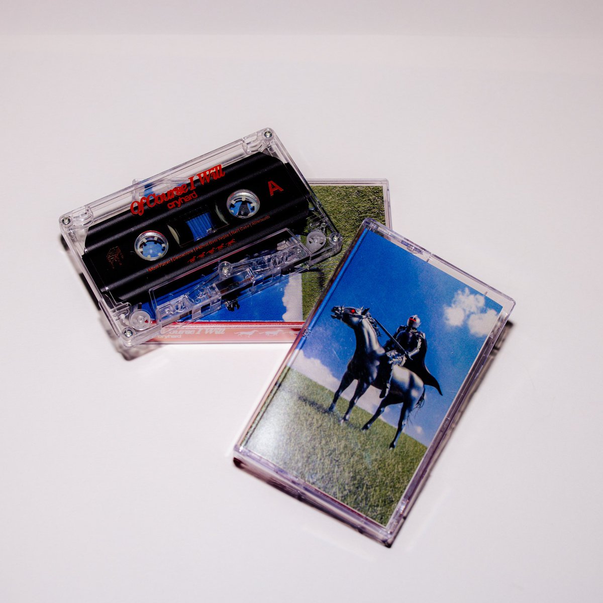 🌈 The freshman LP "Of Course I Will" by @cryhardtypebeat is available now on our web store. This album set the band on a new path toward their now alt-rock, Midwest, and shoegaze sound.  
50 first edition HIFI duplicated transparent cassettes with red print and fold out J-card