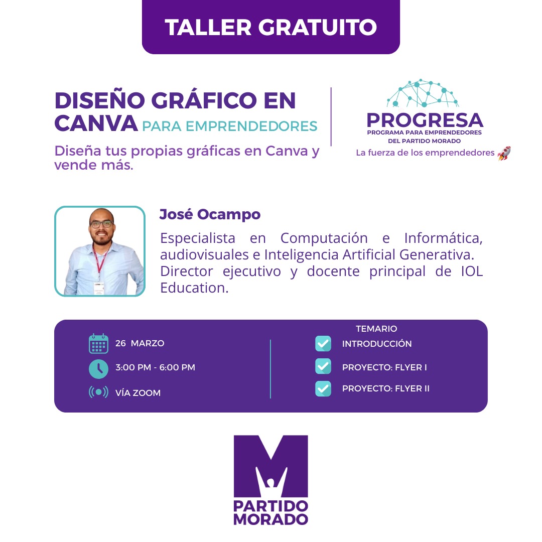 Seguimos formando a más emprendedores 💪
#Nuevo 𝗧𝗮𝗹𝗹𝗲𝗿 𝗚𝗿𝗮𝘁𝘂𝗶𝘁𝗼: 𝗗𝗶𝘀𝗲𝗻̃𝗼 𝗚𝗿𝗮́𝗳𝗶𝗰𝗼 𝗲𝗻 𝗖𝗮𝗻𝘃𝗮 𝗽𝗮𝗿𝗮 𝗲𝗺𝗽𝗿𝗲𝗻𝗱𝗲𝗱𝗼𝗿𝗲𝘀👨‍💻🧑‍💻
👉Diseña tus propias gráficas en Canva e incrementa tus ventas 🚀.
 
📍Inscríbete aquí:  forms.gle/FoKP7fLhDk5Vwz…
