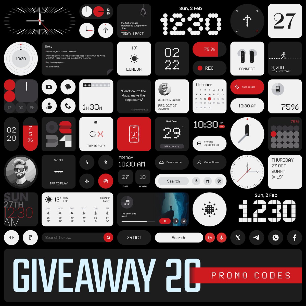 ArrowWalls's tweet photo. Limited-Time Offer: 50% OFF on Newthing Widgets 🔥

Get the ultimate Nothing-style widgets experience.
https://t.co/Kk2EuURBzp

🎁Giveaway
20 Promo codes to lucky retweets. https://t.co/8gkkx7qbIR