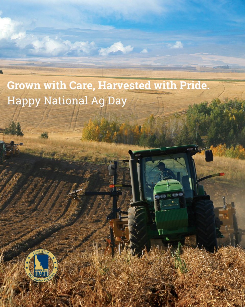 Every crop tells a story of hard work, dedication, and pride. Today we celebrate National Ag Day in the heart of potato country! From our world-famous potatoes to wheat, barley, dairy, and beyond, agriculture isn’t just what we do, it’s who we are! #NationalAgDay