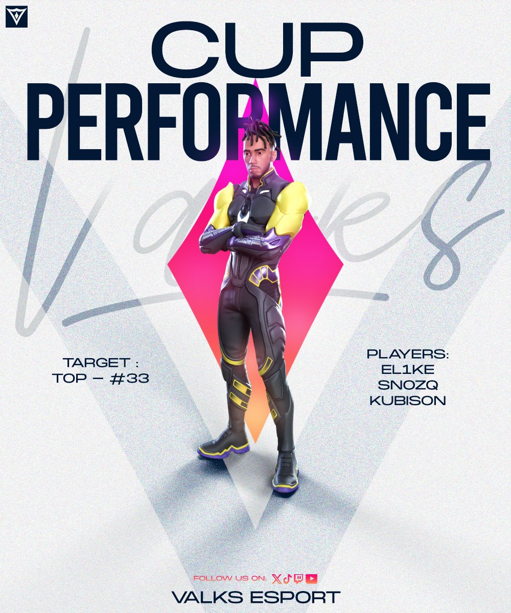 Cup Performance au menu ce soir ! 🏆

L’objectif est simple : Top 33 afin d’accéder à la finale 🎯 

#WeAreValks 🩷🧡