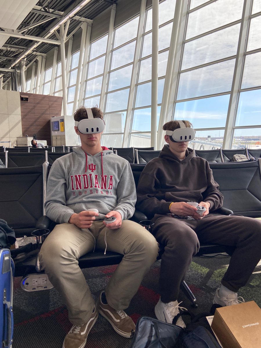 <a href="/iueast/">IU East</a> students Brody McKinney and Grant Shaffer with Professor Tim Scales are at the <a href="/INDairport/">Indianapolis International Airport (IND)</a> heading to New Orleans to present our new <a href="/MetaQuestVR/">Meta Quest</a> and AR at the Academy of Business Research conference. Great learning opportunity during spring break. <a href="/IndianaUniv/">Indiana University</a>