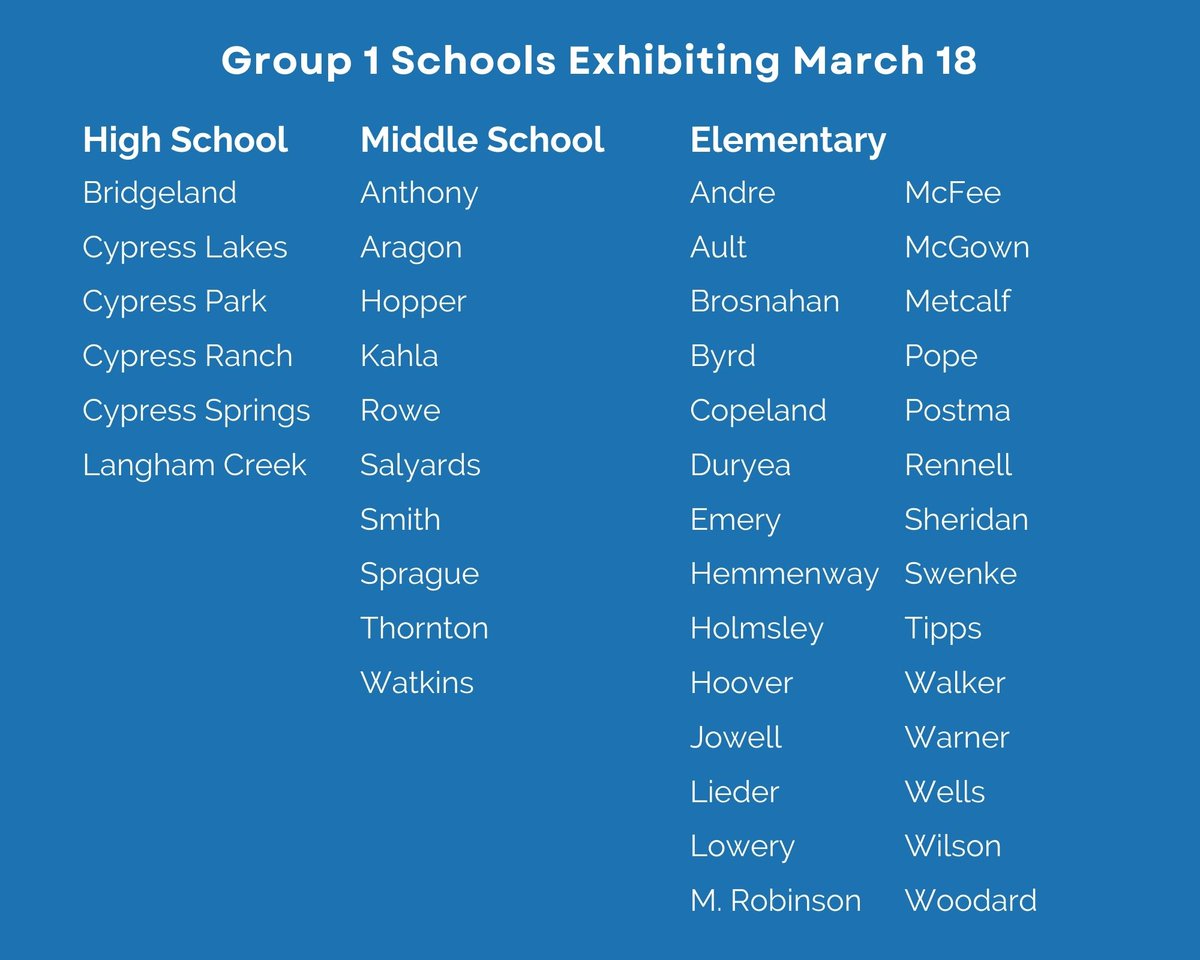 CFISD Visual Arts (@cfisdart) on Twitter photo 🎨✨Join us tonight at the VPAC for the <a href="/CyFairISD/">Cypress-Fairbanks ISD</a> K-12 Spring Art Show! Experience over 400 incredible student artworks in the first series of our districtwide Spring Art Exhibit, showcasing talent from K-12 feeder schools. Don’t miss this celebration of creativity! #CFISDArt 🎨✨Join us tonight at the VPAC for the <a href="/CyFairISD/">Cypress-Fairbanks ISD</a> K-12 Spring Art Show! Experience over 400 incredible student artworks in the first series of our districtwide Spring Art Exhibit, showcasing talent from K-12 feeder schools. Don’t miss this celebration of creativity! #CFISDArt