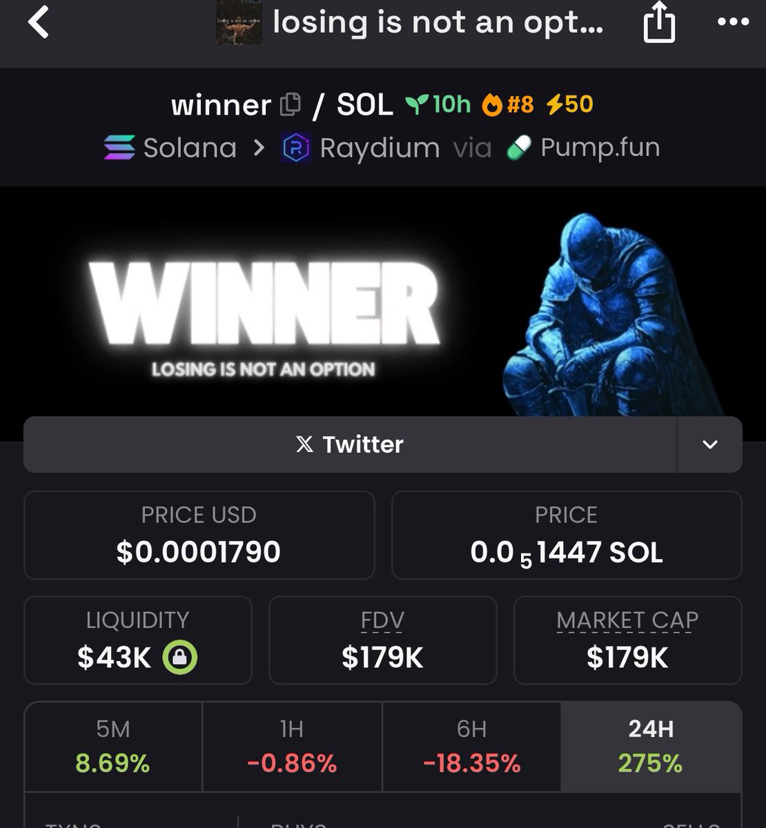 This is a real cult coin forming. 

Show me something that looks better than this on a 12 hr coin.

This is a $WINNER