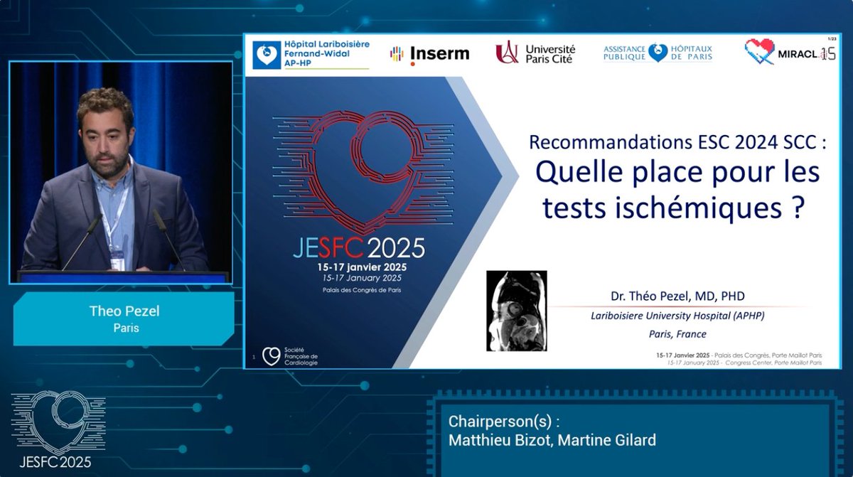 Les nouvelles recommandations #ESCCongress 2024 soulignent le rôle essentiel des tests ischémiques dans la stratification pronostique du syndrome coronaire chronique. Aux #JESFC 2025, Théo Pezel décrypte ces évolutions.

Voir la vidéo ▶️ ow.ly/5jyQ50Vjg10