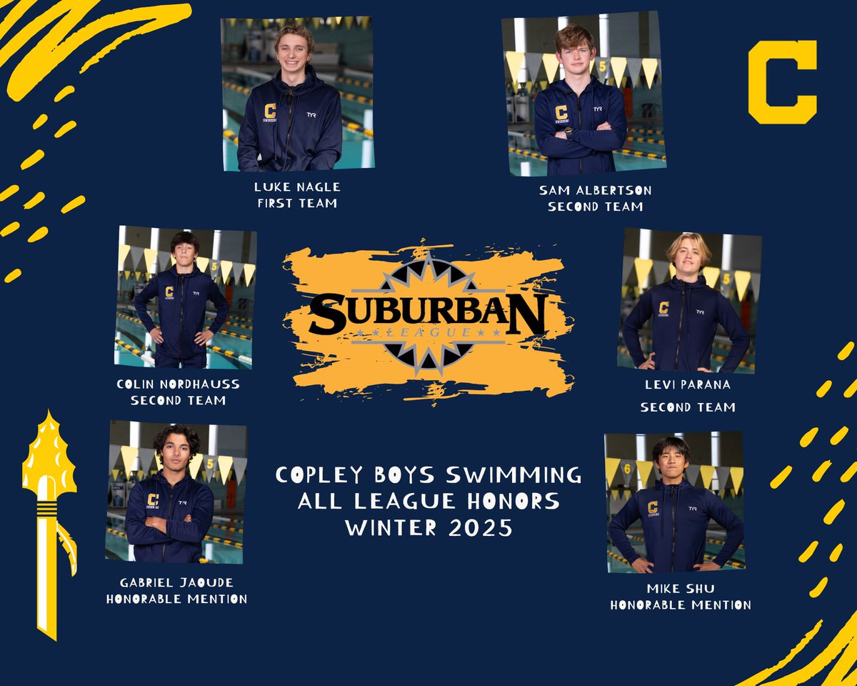 Boys Swimming All-Suburban League Honors 2025