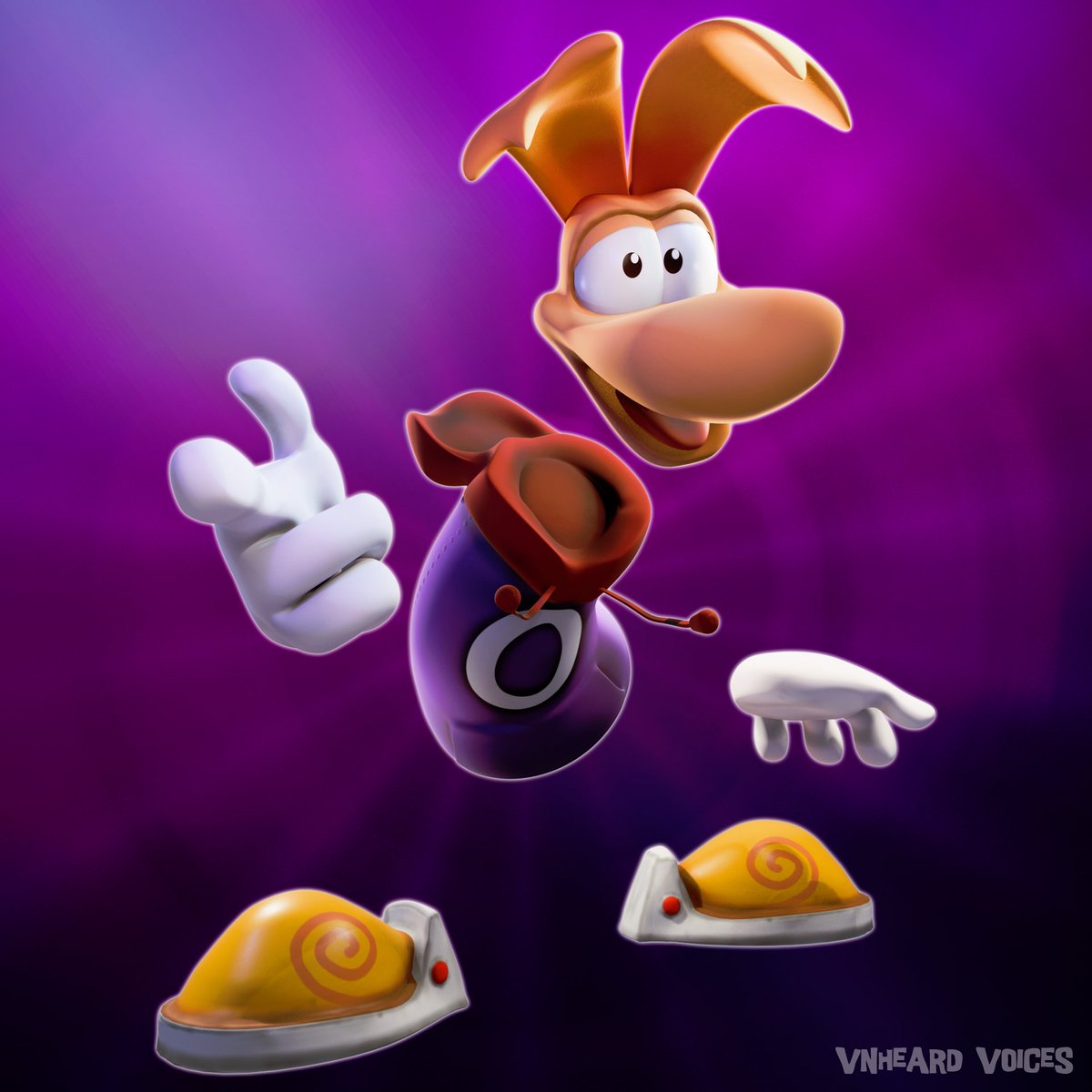 vnheardvoices's tweet image. Here's my new Rayman model! A mix of past designs with a fresh twist. #rayman