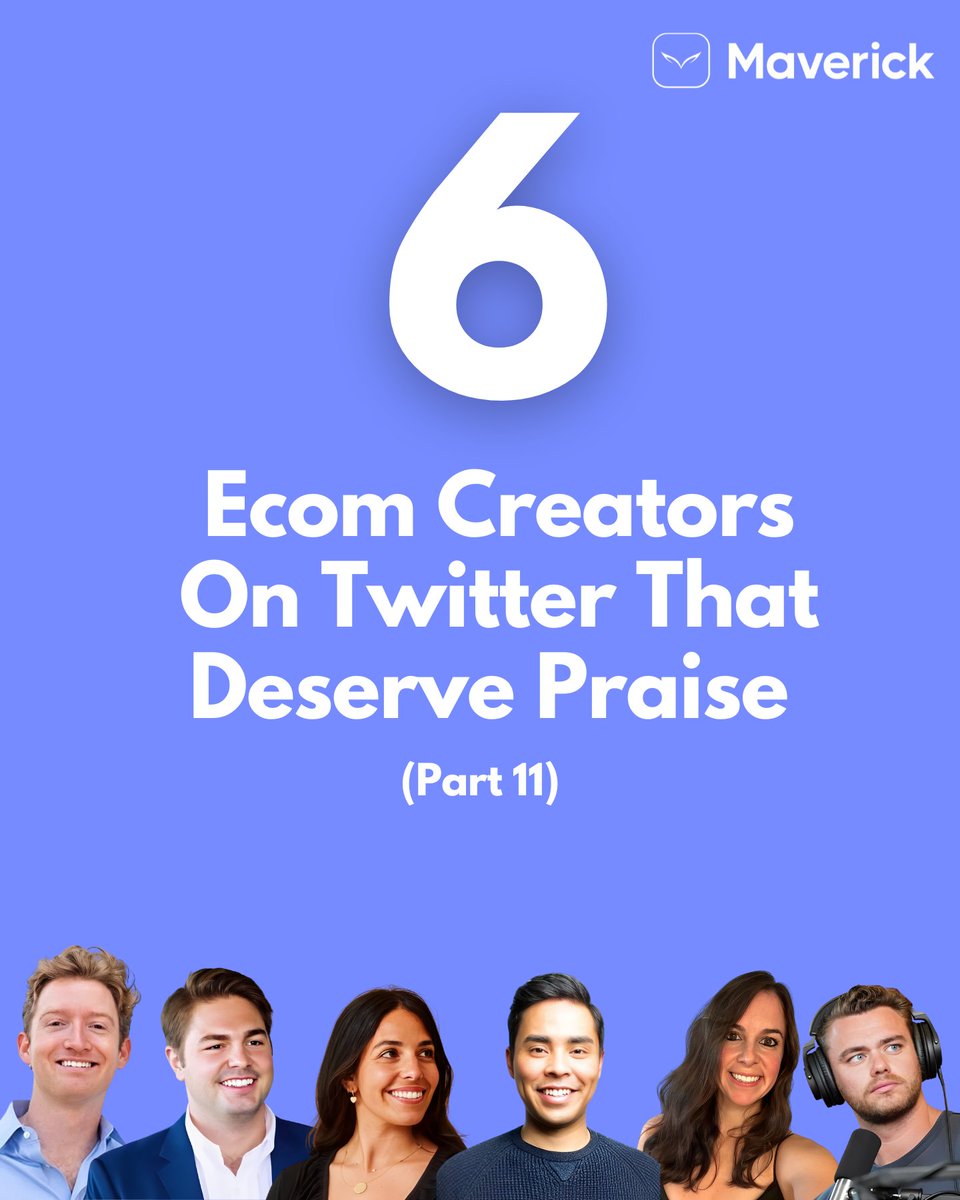 Top 6 Ecom Creators You Need To Follow On Twitter ASAP (Part 11)

These awesome individuals have incredible company stories and work with 8/9 figure brands having insane net worths.

Plus they are active as creators giving it their all on platforms like  LinkedIn etc.

I do these